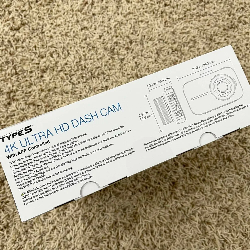 Type S Ultra HD 4K Dash Camera (New in Box Sealed)